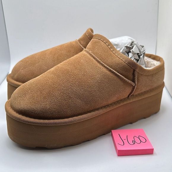 CUSHIONAIRE Women's Genuine Suede Cozy Mule Platform +Memory Foam 8 CHESTNUT - Picture 3 of 7